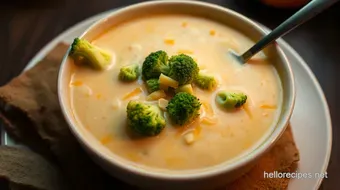 Cheesy Comfort: Easy Cream of Broccoli and Cheddar Soup Recipe recipe card