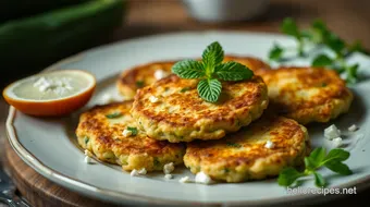 Crispy Zucchini Fritters with Feta & Mint: Easy Zucchini Recipes recipe card