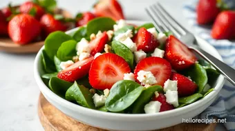 Quick Spinach Salad with Sweet Strawberries recipe card