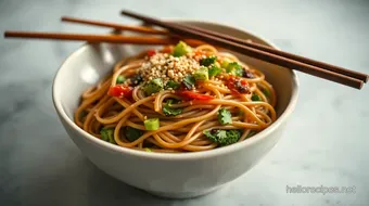 Savory Soba Noodles Recipe with Sesame-Ginger Sauce | Easy & Delicious recipe card