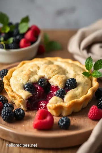 Bake Biscuit Pie with Mixed Berries presentation