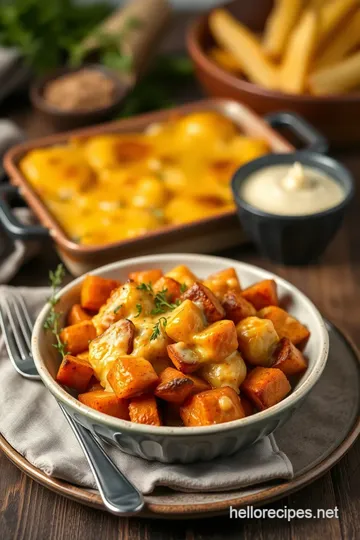 Cheesy Root Vegetable Gratin presentation