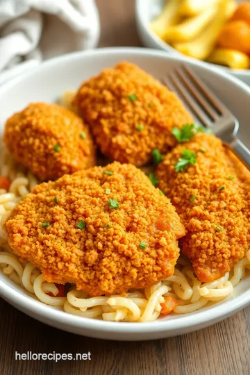 Crispy Buffalo-Spiced Chicken presentation