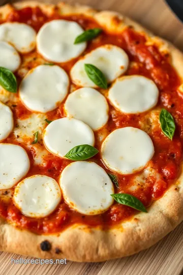 Fresh Mozzarella Slices Pizza presentation