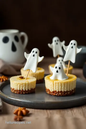 Mini Ghost Candy Corn Cheesecakes presentation