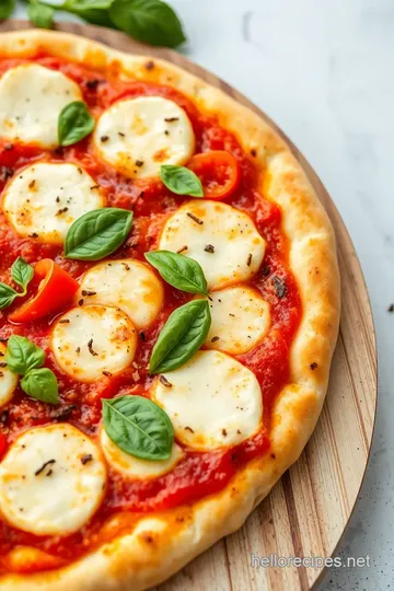 Classic Fresh Mozzarella Pizza presentation