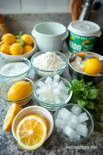 New Orleans Style Meyer’s Fresh Frozen Lemonade ingredients