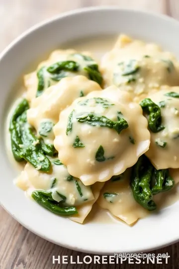 Spinach Ricotta Ravioli presentation