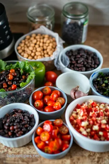 Bright and Flavorful Bean Salad ingredients