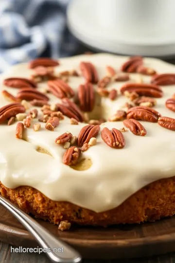 Butter Pecan Praline Poke Cake presentation