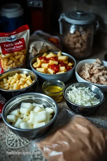 Cheesy Chicken-Stuffed Shells: Comfort Food in a Bite ingredients