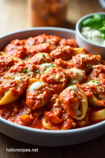 Cheesy Chicken-Stuffed Shells: Comfort Food in a Bite presentation