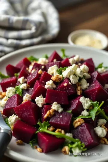 Chilled Beetroot Delight: A Vibrant Cold Beet Salad presentation