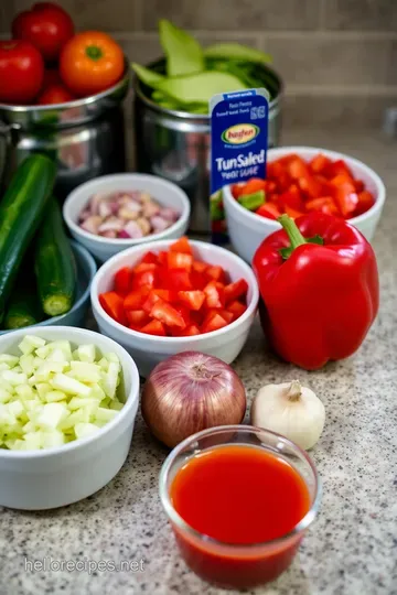 Chilled Spanish Delight: Classic Gazpacho Soup ingredients
