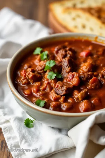 Cowboy Chili with Smoky Bacon & Beef presentation