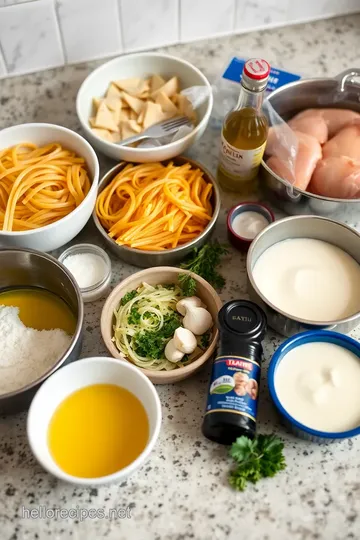 Creamy Garlic Parmesan Pasta with Chicken ingredients