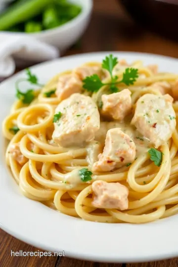 Creamy Garlic Parmesan Pasta with Chicken presentation