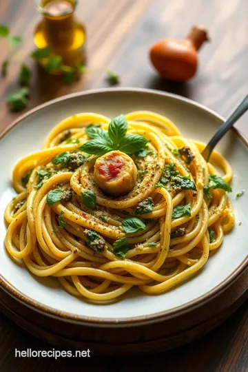 Pesto Eyeball Pasta presentation