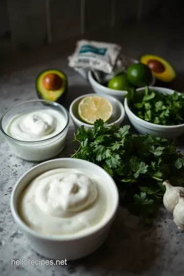 Creamy Avocado Cilantro Lime Dressing ingredients