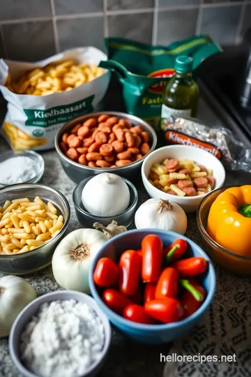 Creamy Kielbasa Pasta Skillet ingredients