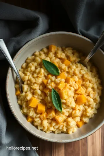 Creamy Roasted Butternut Squash & Sage Risotto presentation