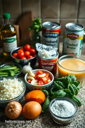 Creamy Tomato Basil Soup ingredients