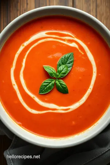 Creamy Tomato Basil Soup presentation