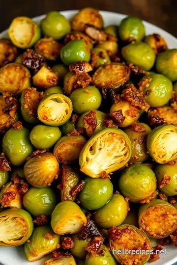 Crispy Caramelized Brussels Sprouts with Balsamic Glaze presentation