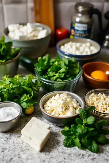 Crispy Zucchini Fritters with Feta and Mint ingredients