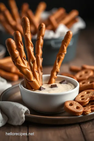 Dip Pretzel Rods with Chocolate Antlers presentation