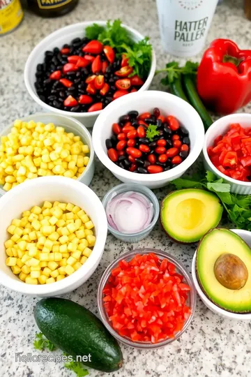 No-Cook Black Bean Salad ingredients