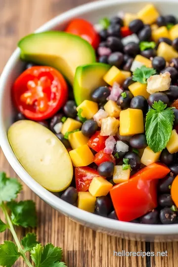 No-Cook Black Bean Salad presentation