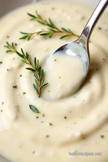 Creamy Garlic Herb Sauce presentation