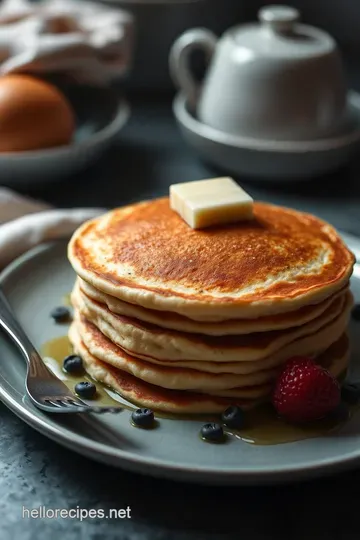 Fluffy Homemade Pancakes presentation