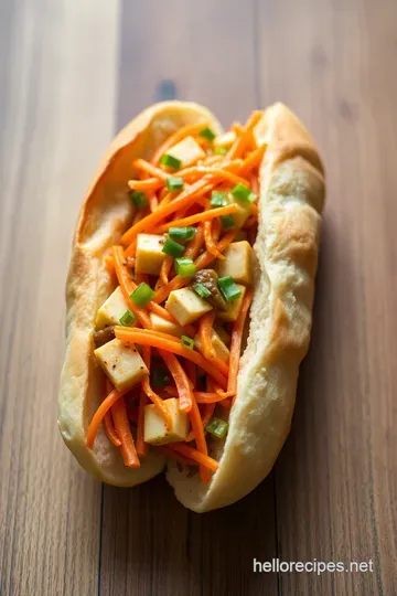 Fresh & Flavorful Vegetarian Banh Mi: A Vietnamese Street Food Classic presentation