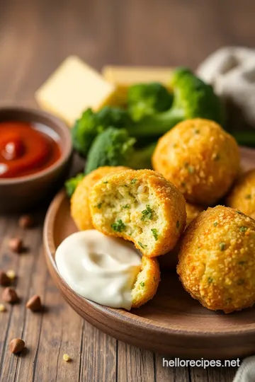 Fried Broccoli Cheese Balls - Crispy Snack ingredients