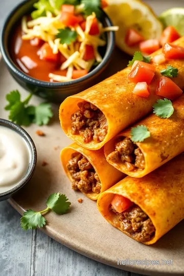 Delicious Beef Flautas presentation