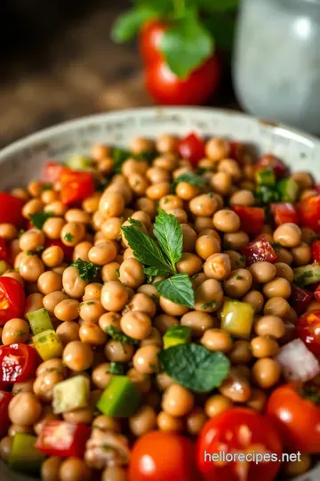 Garden Fresh Pinto Bean Salad with Herb Vinaigrette presentation