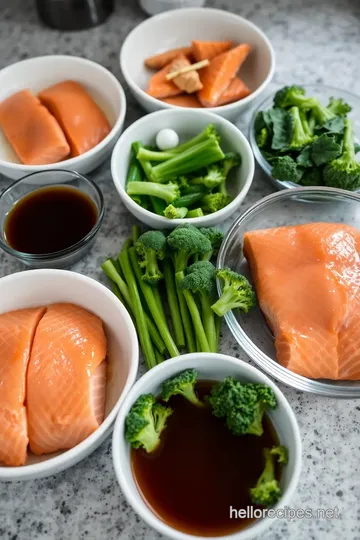 Ginger Soy Glazed Salmon with Veggie Stir-Fry ingredients