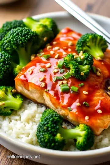 Ginger Soy Glazed Salmon with Veggie Stir-Fry presentation