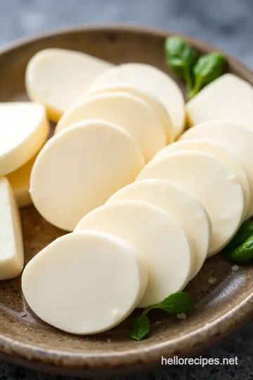 Homemade Fresh Mozzarella Slices presentation