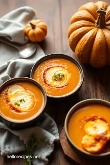 Spicy Pumpkin Soup with Grilled Cheese presentation