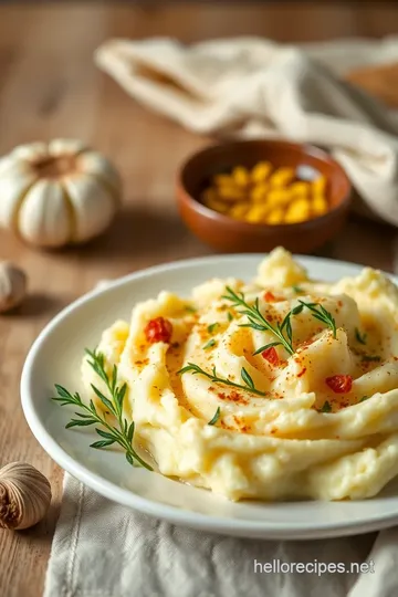 Roasted Garlic Mashed Potatoes presentation