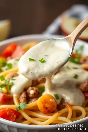 Creamy Garlic Sauce presentation