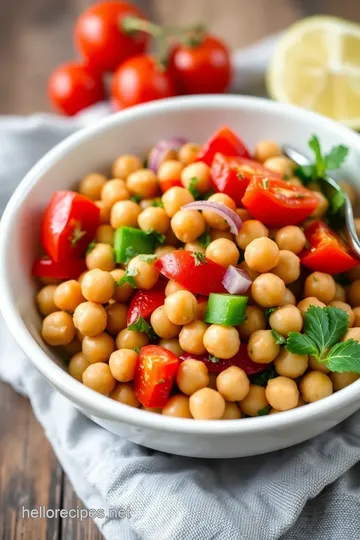 Fresh Chickpea Salad with Lemon and Herbs presentation