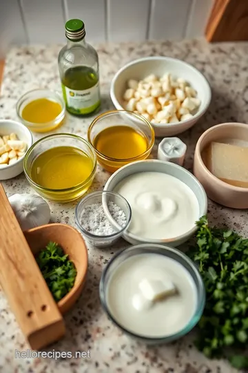 Creamy Garlic Sauce Recipe ingredients