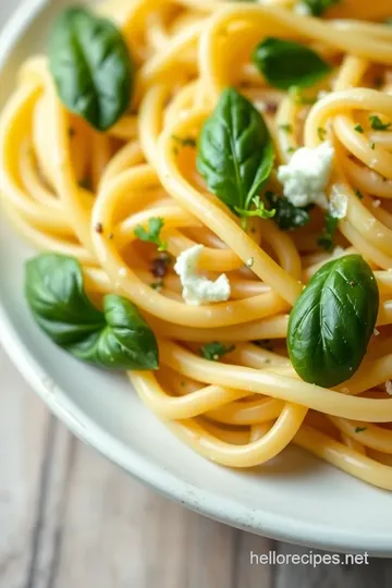 Creamy Fresh Herb Pasta presentation