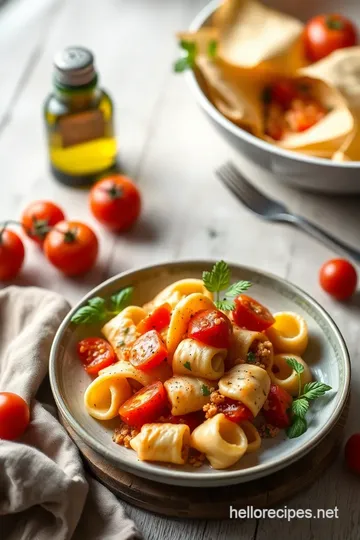 Creamy Tortellini with Tomatoes presentation