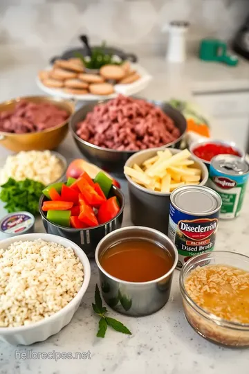 One-Pan Cheesy Ground Beef Skillet ingredients