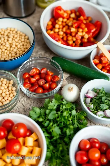 Spiced Fresh Garbanzo Bean Salad ingredients